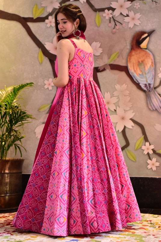 Digital Printed Work On Maroon Color Cotton Silk Fabric Festival Wear |  Cotton silk fabric, Ladies gown, Festival wear